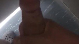 Stroking off in dorm bathroom
