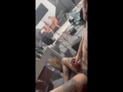 I lie smoking and watch my girlfriend get fucked very hard