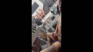 I lie smoking and watch my girlfriend get fucked very hard