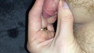 Ftm stroking his T dick