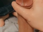 Big Dick Masturbates with Huge Cumshot