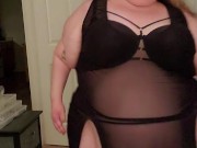 ssbbw in lingerie doing a strip tease and shaking big ass