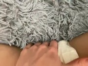 Peeing in panties inside a diaper 15/16