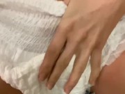 Peeing in panties inside a diaper 2/16