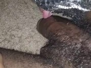 EBONY DOESN'T FORGET TO MASSAGE MY BALLS WHILE SHE SUCKS THAT DICK! 2/16