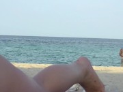 I like watching Exhibitionist Wife Mrs Kiss tease Public Nude Beach Voyeur cocks till they cum! 2/16