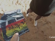 Sneaky Quicky at Public Beach | Amateur CarlaCarlo 4k 4/16