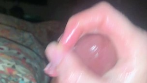 POV Handjob with closeup, thick cumshot