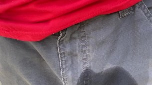 (Very risky) Piss in pants near highway (Public)
