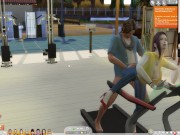 The Sims 4:6 people gym weightlifting machine training sex 1/16