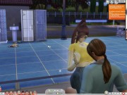 The Sims 4:6 people gym weightlifting machine training sex 11/16