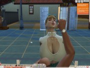 The Sims 4:6 people gym weightlifting machine training sex 13/16