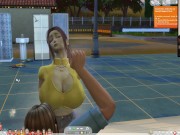 The Sims 4:6 people gym weightlifting machine training sex 14/16