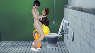 tracer toilet blowjob