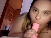 Sucking on a big pink cock - teaser 