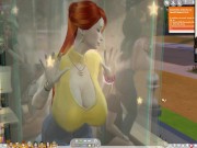 The Sims 4:10 people flirting in the transparent shower foreplay - Part 1 10/16