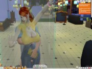 The Sims 4:10 people flirting in the transparent shower foreplay - Part 1