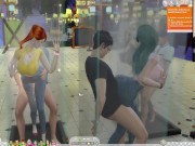 The Sims 4:10 people flirting in the transparent shower foreplay - Part 1 3/16