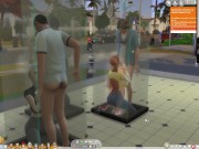 The Sims 4:10 people flirting in the transparent shower foreplay - Part 1 7/16