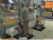 The Sims 4:10 people flirting in the transparent shower foreplay - Part 1 8/16