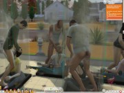 The Sims 4:10 people flirting in the transparent shower foreplay - Part 1 9/16