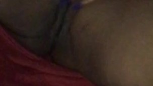 Little night cap masturbating in the park