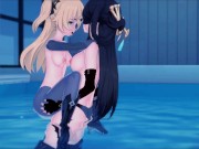 Beidou strapon fucks Fischl in the pool 14/16