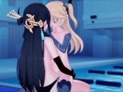 Beidou strapon fucks Fischl in the pool 5/16