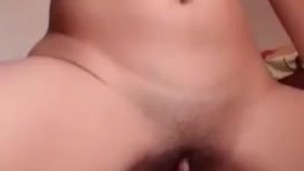 Riding a big dildo all wet