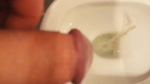 DESPERATE COCK PEE IN THE SHOP
