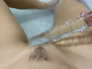 NOT alone at home but I WANT TO CUM WITH MY sex TOY Play in the bathroom in POV