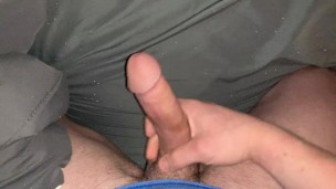 HUGE 8 INCH COCK POV CUMSHOT IN BED! SOLO MALE MASTURBATION MOANING