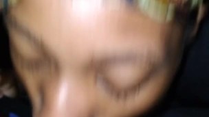 Ebony blow job outdoors