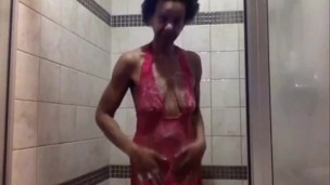 Pink Lace shower Ginger MoistHer webcam model please subscribe! Thank You!