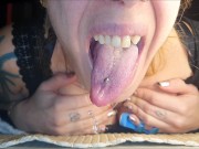 Long and spitty tongue show