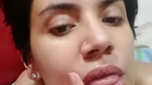 Quickie! Cum facial, cleanup, cumplay and swallow!