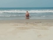 Girl Pissed on her red panties on the beach  Angel Fowler  14/16