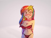 Rainbow Dash с шикарными сиськами [Моя 3D анимация бесплатно] - Screenshot 14 of 16 - купальник
