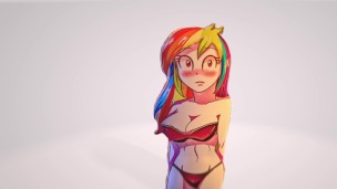 Rainbow Dash с шикарными сиськами [Моя 3D анимация бесплатно]