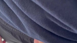 Frotting with stranger on public walking trail (precum play)