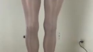 Regina crossdresser white lingerie stroking big cock