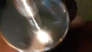 Sex machine milking my prostate close up view