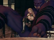 Big monster ork fuck with female knight Hentai 3D animation