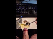 BLUE COLLAR JOHN WANKING WITH YOGURT THEN EAT IT