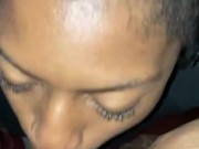 Ebony giving sloppy head 2/16