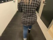 Couple Almost Caught Blowjob and Fucking in Public Elevator 16/16