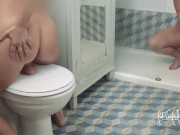 A fantasy in the bathroom with my roommate! Two dildos, two orgasms in a lesbian experiment 9/16