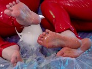 Hot Foot Fetish Video, Positive Lesbians and food Fetisch, Dirty Feet Soft Humiliation FemDom POV 7/16