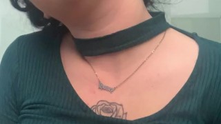 Slim curly haired brunette playfully smokes vape - RedTube