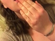 Playing with my pussy and big titties